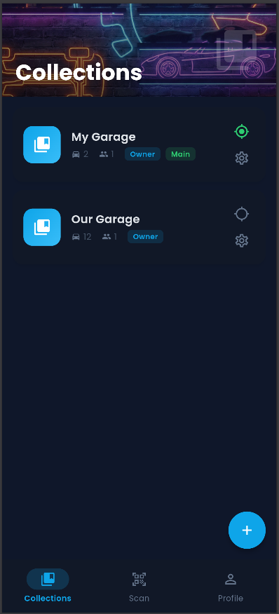 Car64 garage overview screen